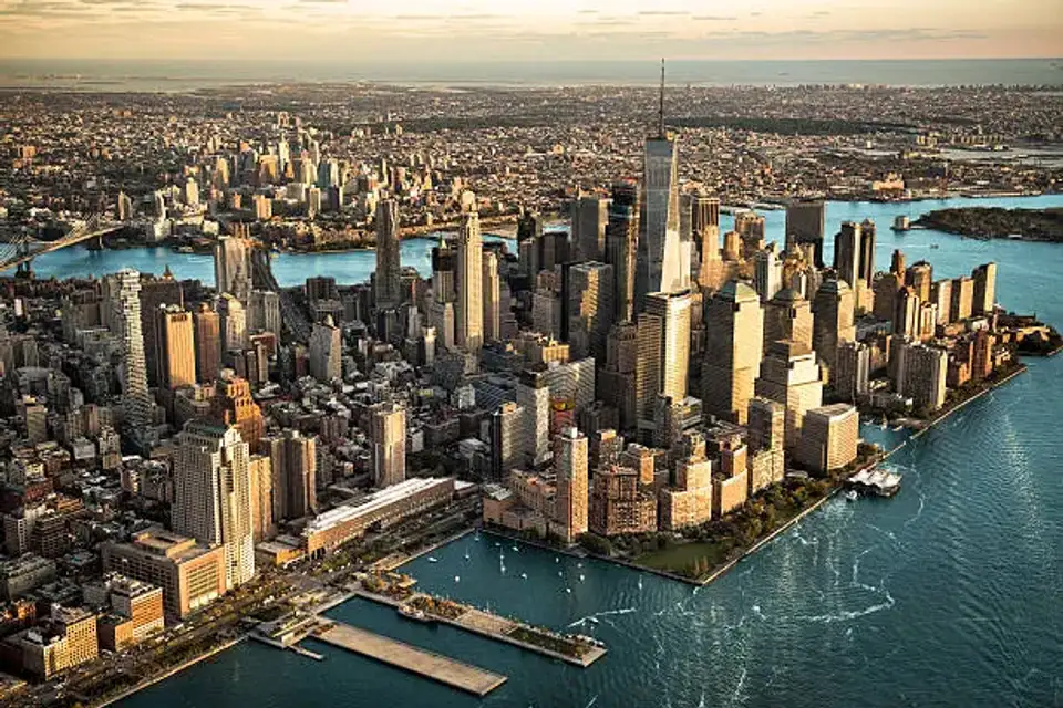 Manhattan skyline aerial view